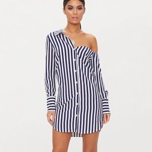 New strip off the shoulder dress.